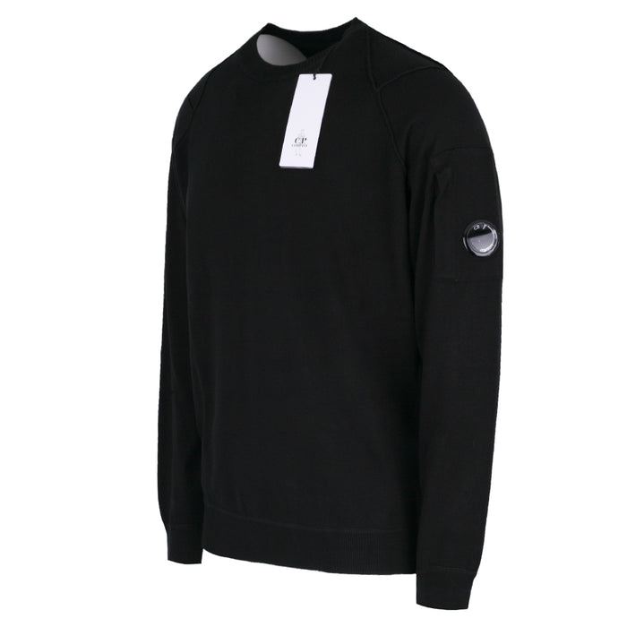 CP Company Lightweight Knit Sweater Black Men’s Round Neck