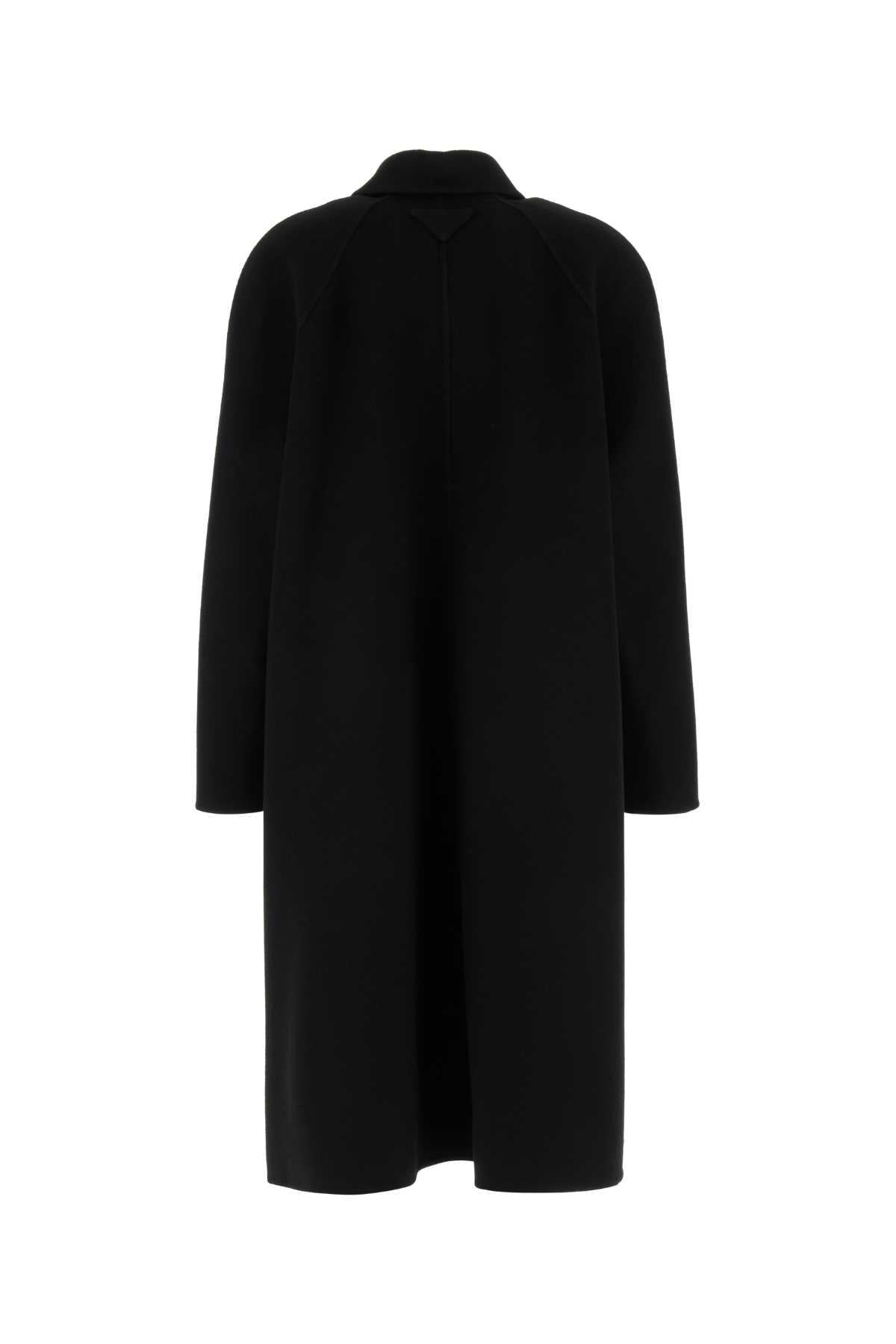 PRADA Black Wool Long Coat