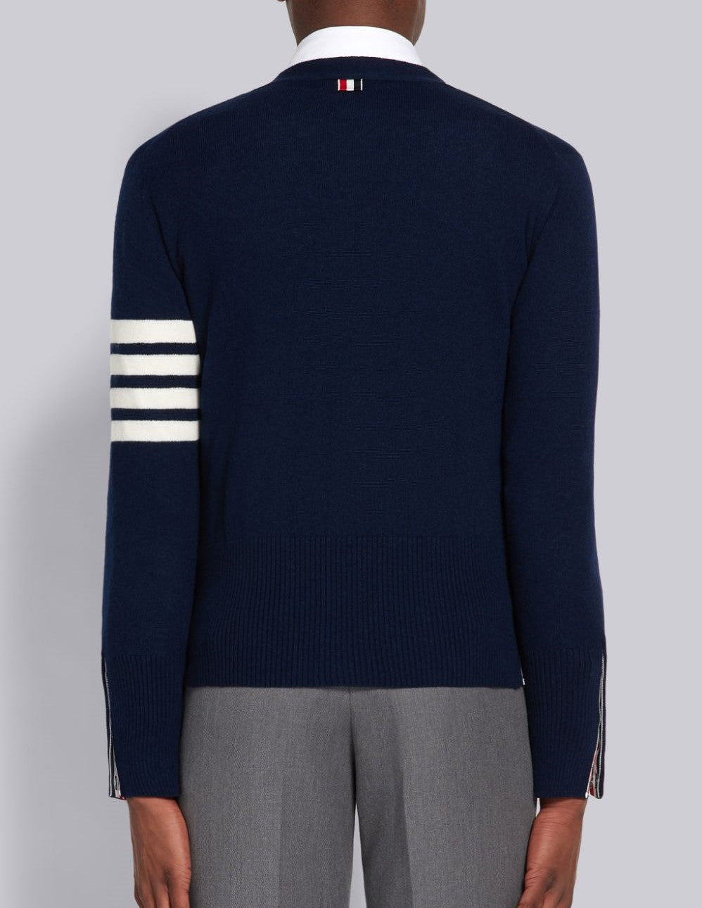 THOM BROWNE Men's Classic Diagonal Stripe Cashmere Cardigan MKC001A 00011 415