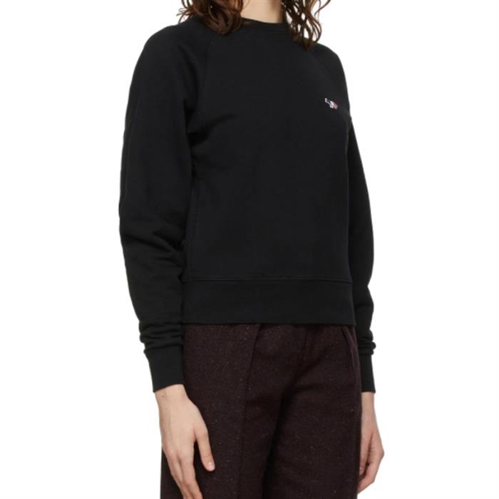 Maison Kitsune Women’s Tricolor Fox Patch Sweatshirt Black