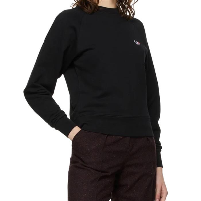 Maison Kitsune Women’s Tricolor Fox Patch Sweatshirt Black