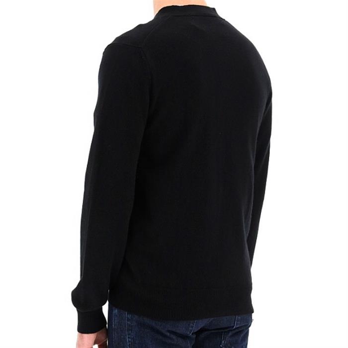 Comme des Garcons Men's Black Wool Double Heart Logo Cardigan P1N076 F