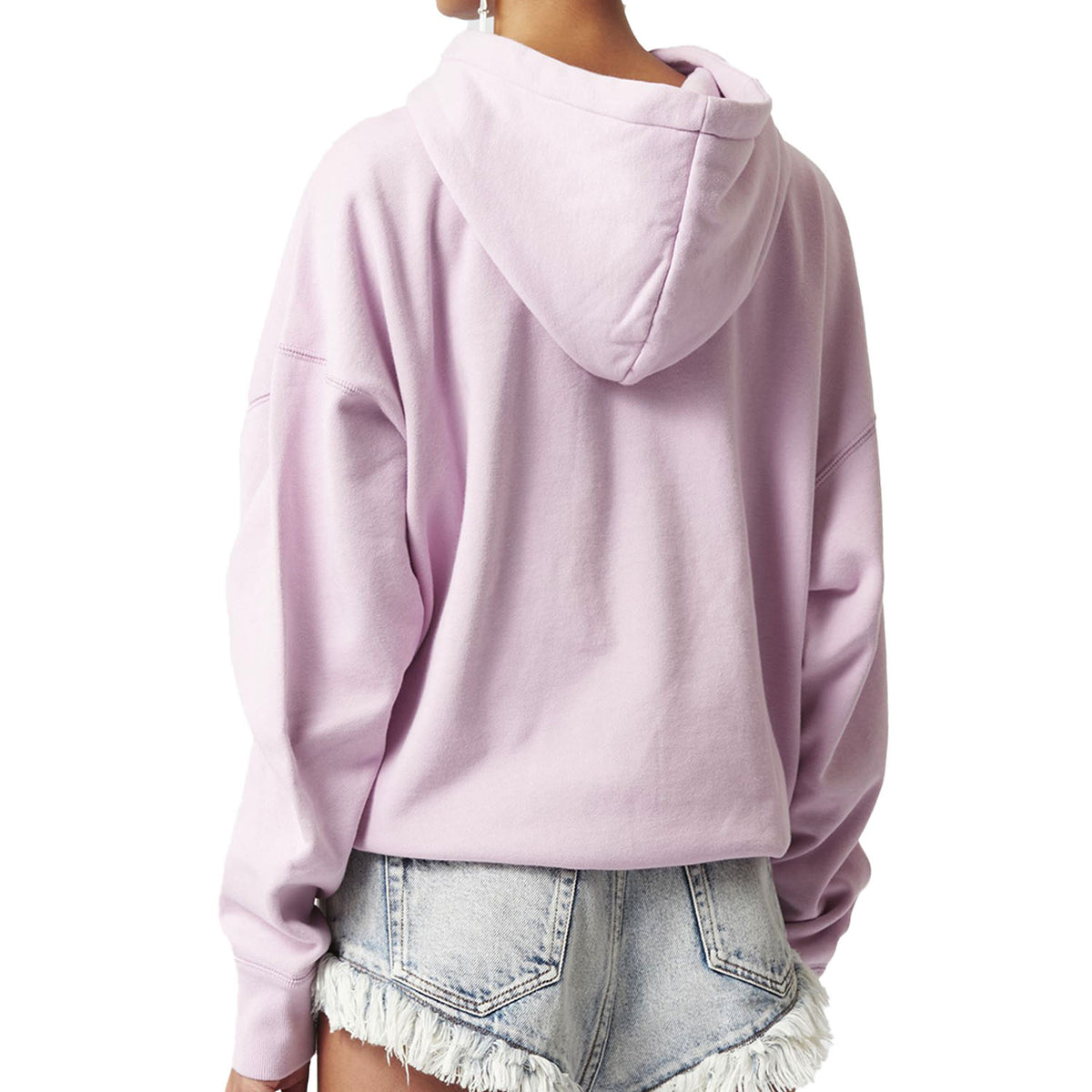 Isabel Marant Women’s Fleece-Lined Hoodie Black/Light Pink SW0031 22P048E