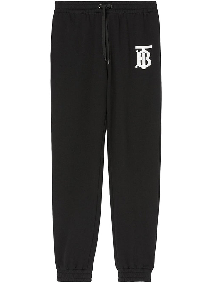 BURBERRY Monogram Logo Track Pants Black Unisex Sweatpants Joggers