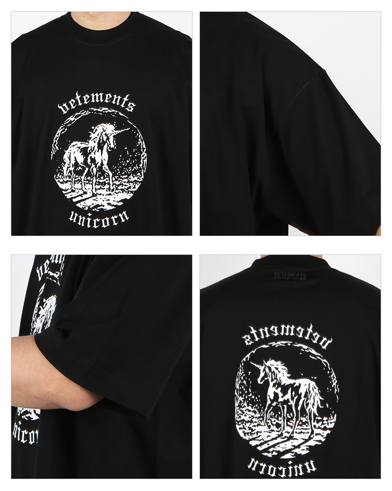 Vetements Unisex Unicorn Graphic Logo Oversized Short Sleeve T UE52TR200B 1611 B
