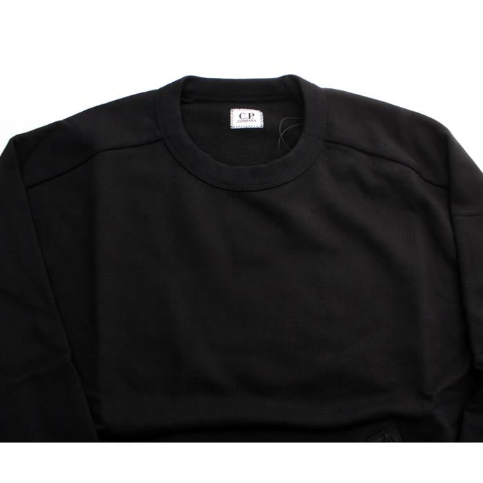CP Company Men's Lens Badge Double Zip Sweatshirt Black 12CMSS080A 005086W