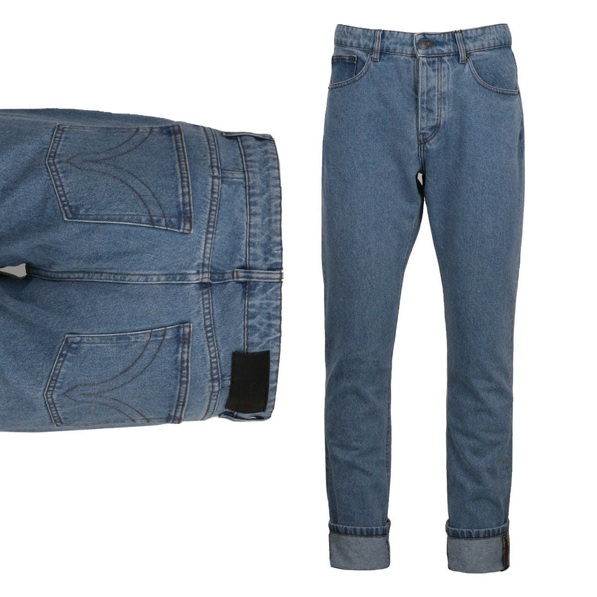 AMI Ami Fit Roll-Up Men's Denim Jeans HTR001 603 448