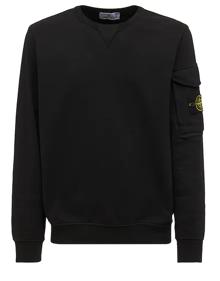 STONE ISLAND Men's Black Logo Patch Pocket Sweatshirt 761561151 V0029