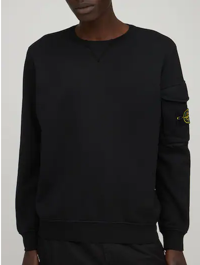 STONE ISLAND Men's Black Logo Patch Pocket Sweatshirt 761561151 V0029