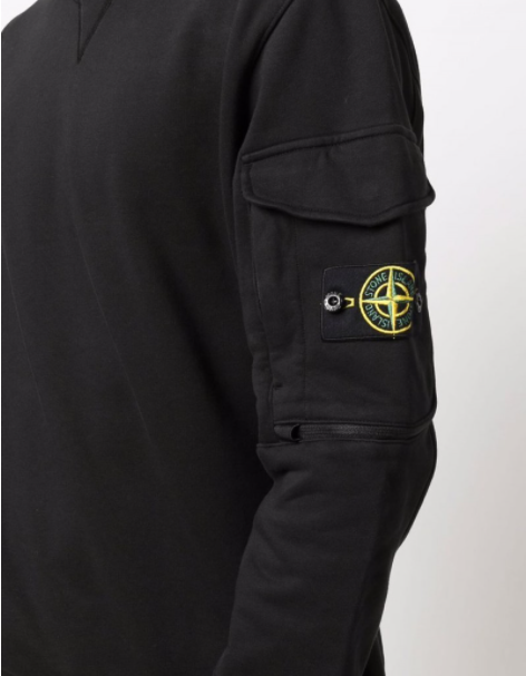 STONE ISLAND Men's Black Logo Patch Pocket Sweatshirt 761561151 V0029
