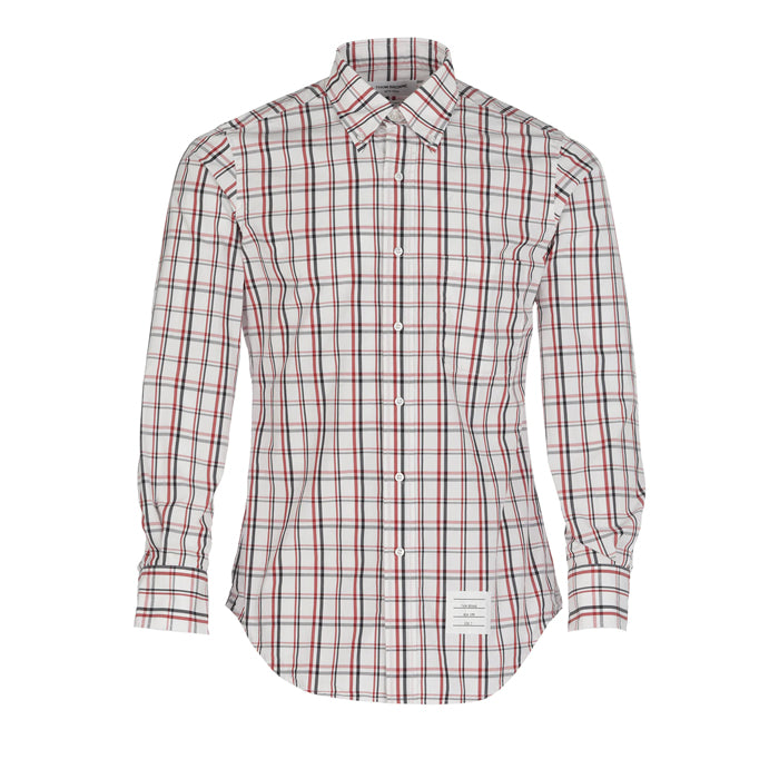 THOM BROWNE Classic Fit Check Casual Long Sleeve Shirt MWL001A