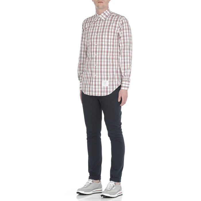 THOM BROWNE Classic Fit Check Casual Long Sleeve Shirt MWL001A