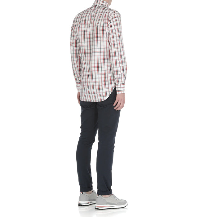 THOM BROWNE Classic Fit Check Casual Long Sleeve Shirt MWL001A