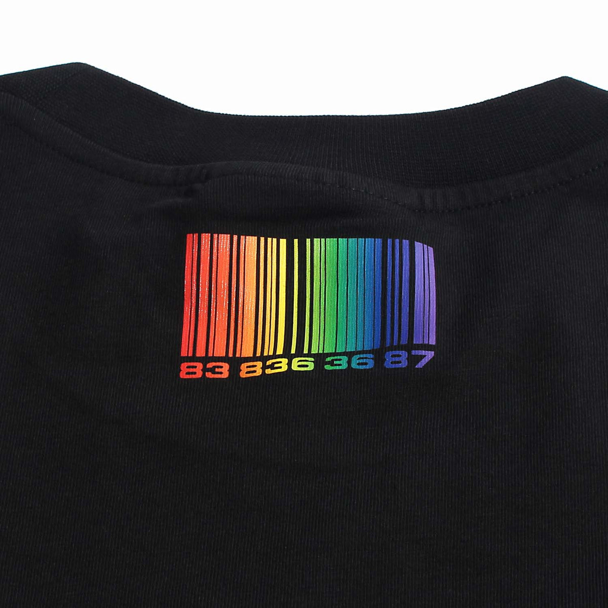 Vetements Men's Rainbow Barcode Black Short Sleeve T-Shirt VL12TR440B 1602