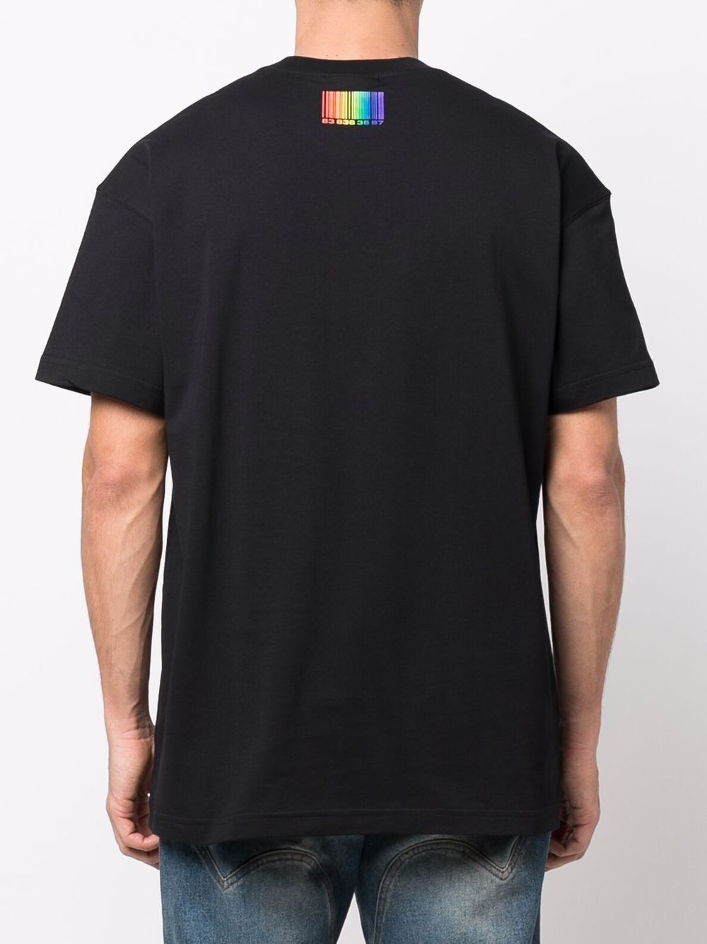Vetements Men's Rainbow Barcode Black Short Sleeve T-Shirt VL12TR440B 1602