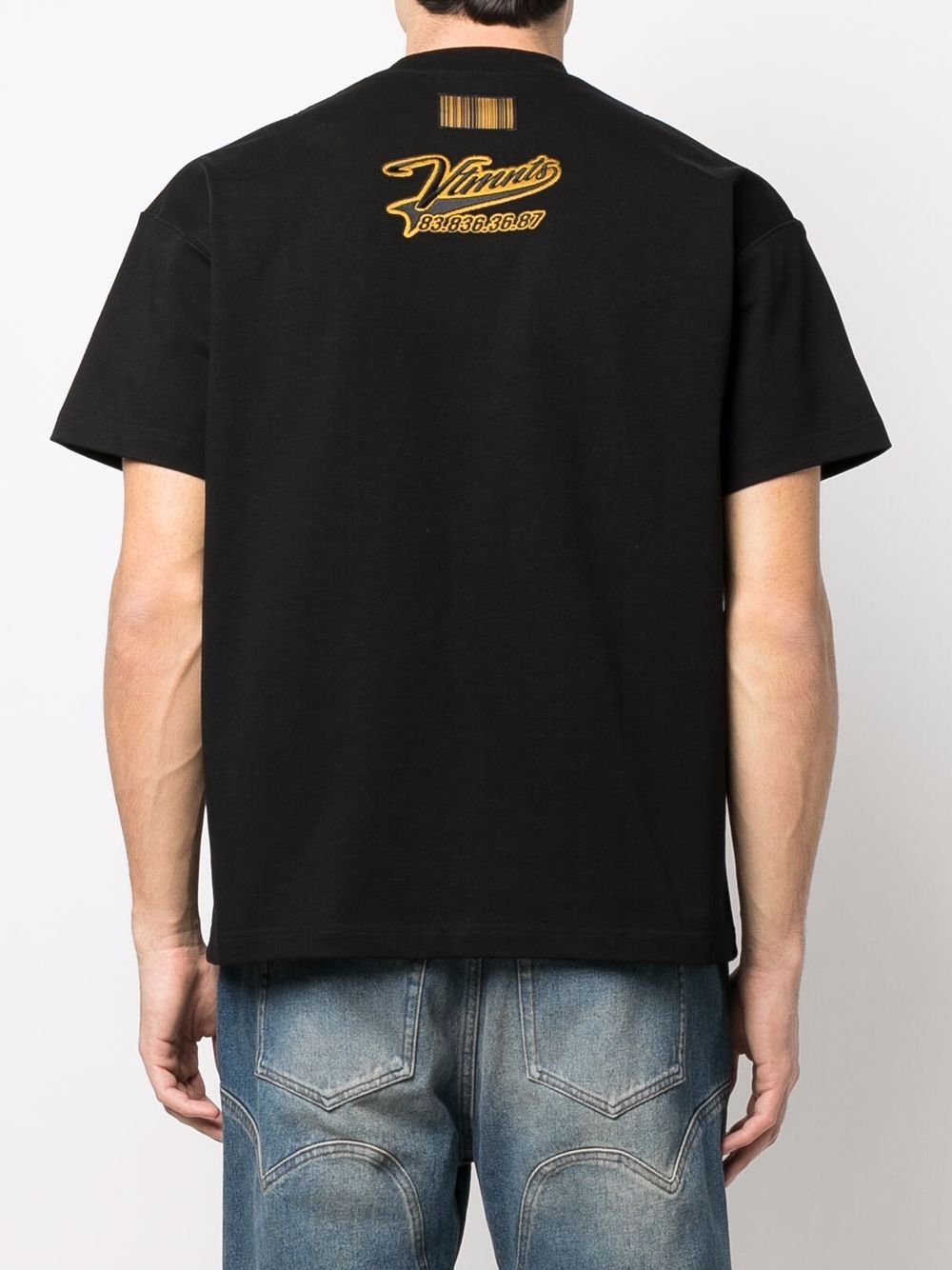 Vetements Men's VTMNTS Embroidered Logo Black T-Shirt VL12TR180B 1612