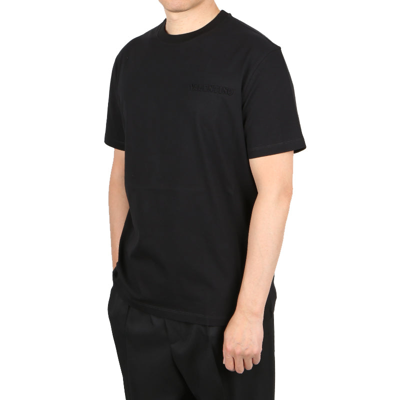VALENTINO Logo Short Sleeve T-Shirt Black Men's Cotton
