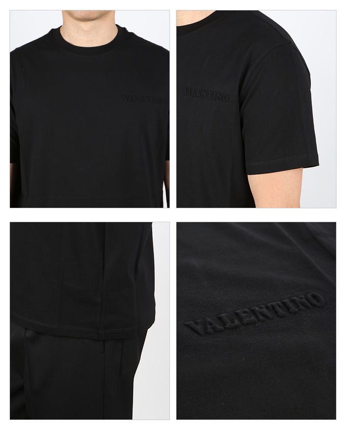 VALENTINO Logo Short Sleeve T-Shirt Black Men's Cotton