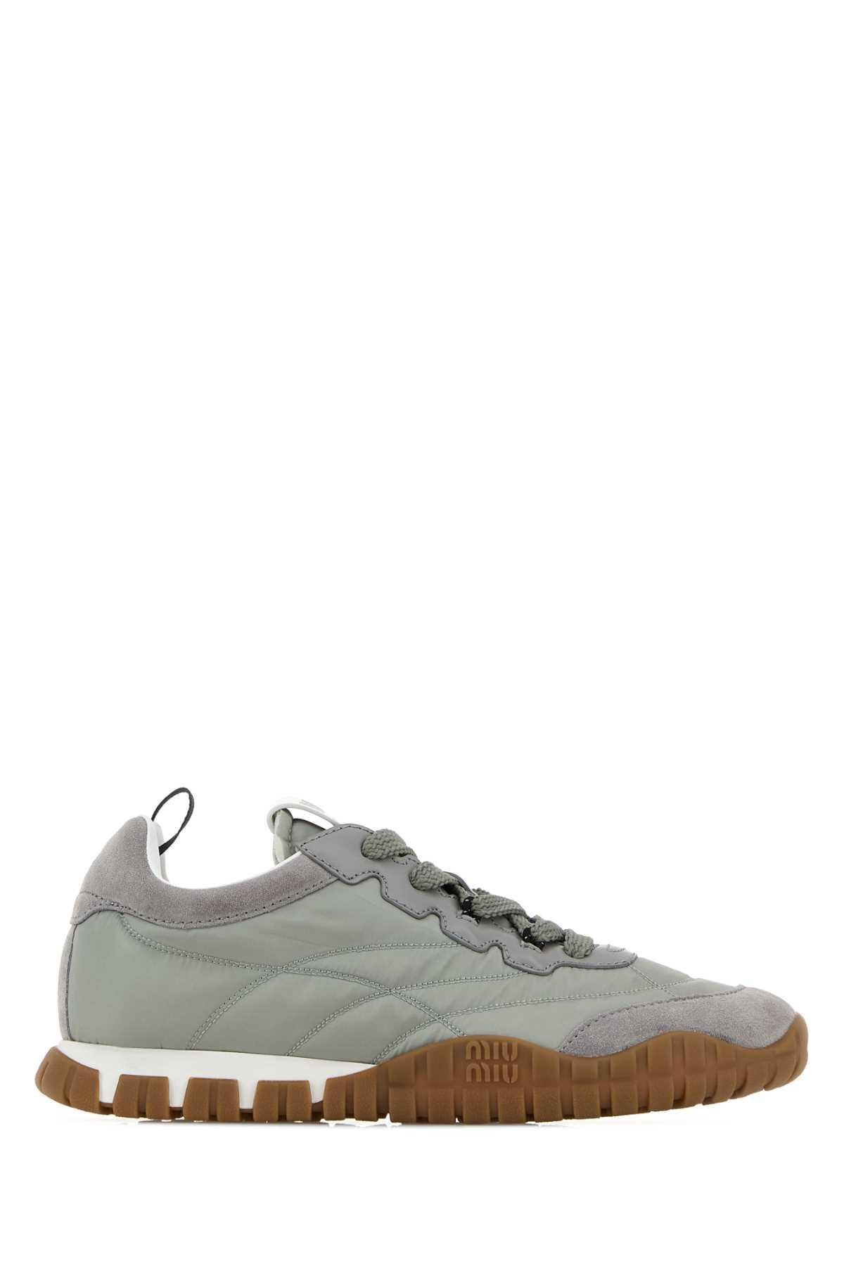 Miu Miu Leather Low-Top Sneakers White