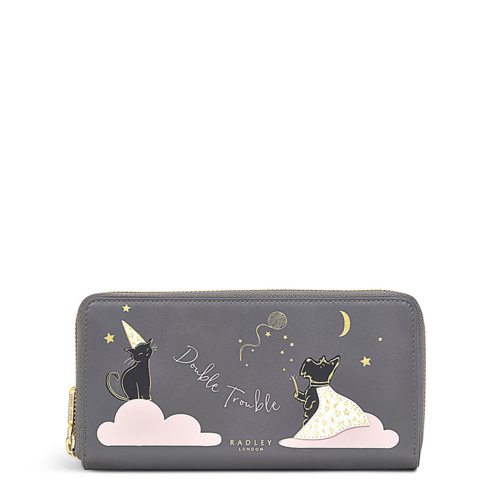 RADLEY LONDON Double Trouble Large Zip-Around Matinee Wallet Thunder Grey