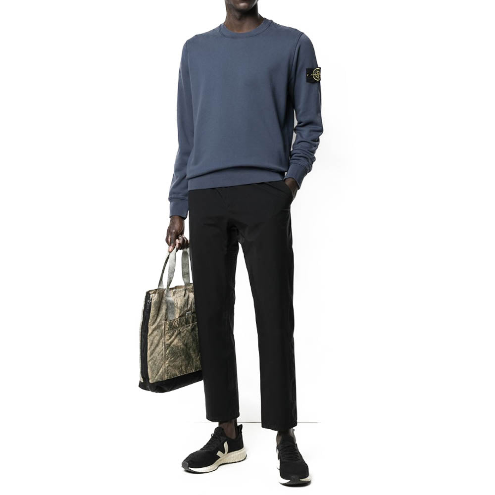 STONE ISLAND Blue Logo Patch Crewneck Sweatshirt 741563051