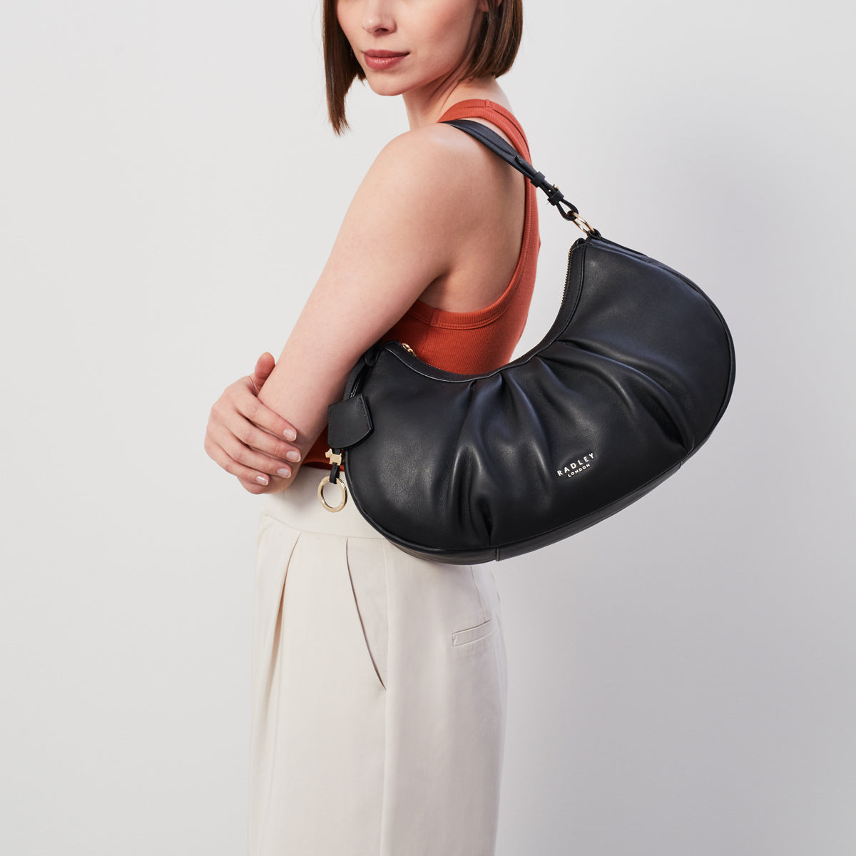 RADLEY LONDON Forest Way Whipstitch Medium Zip-Top Multiway Bag Black