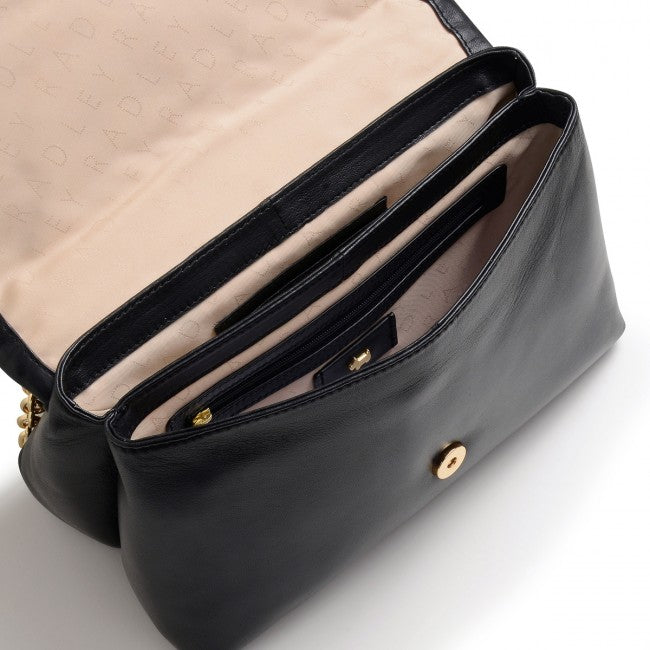 RADLEY LONDON Black Quilted Medium Flapover Crossbody Bag