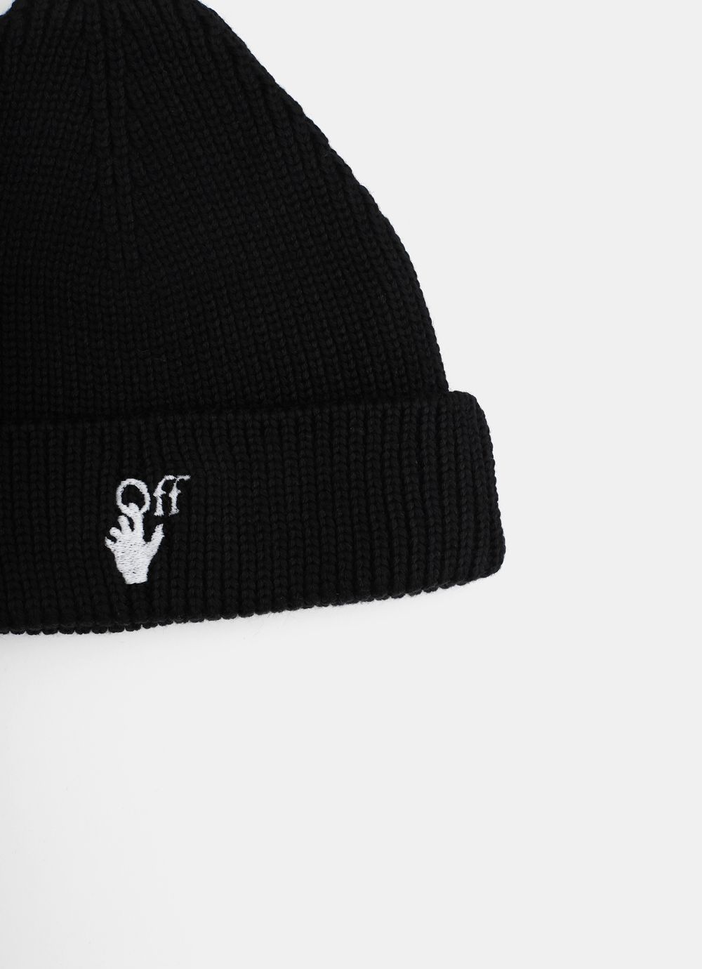OFF WHITE Unisex Logo Embroidered Wool Beanie OMLC016F 21KNI001 1001
