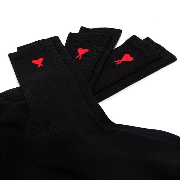 AMI Heart A Logo Socks Black Men's Accessories