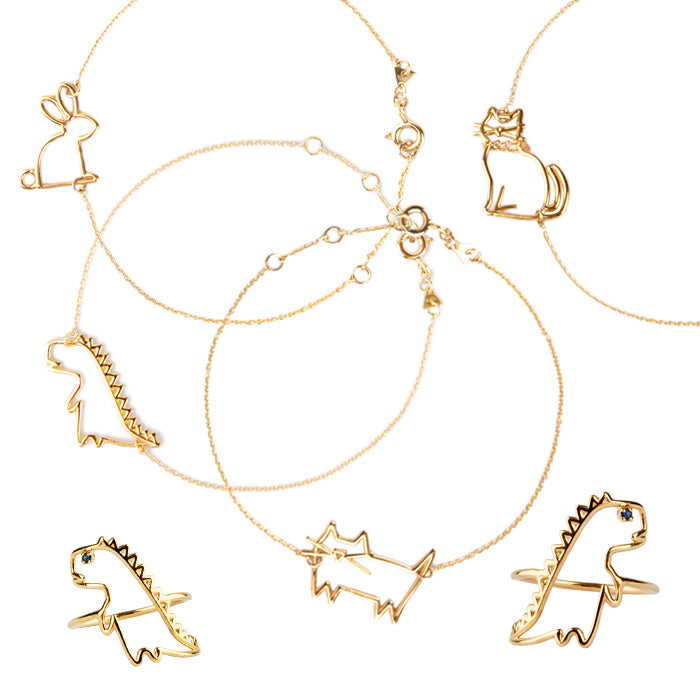 ALIITA Unisex Gold-Tone Bracelet Ring Jewelry Set