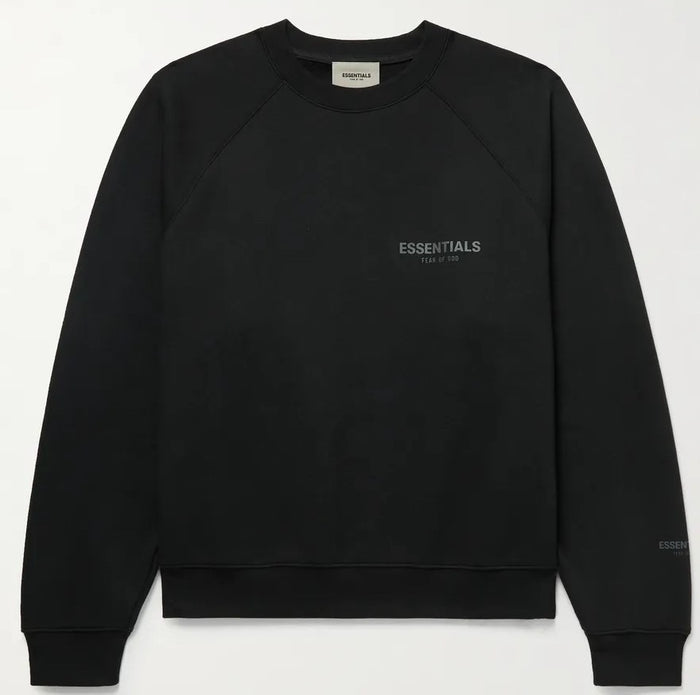 Fear of God Essentials Cotton Crewneck Sweatshirt Black