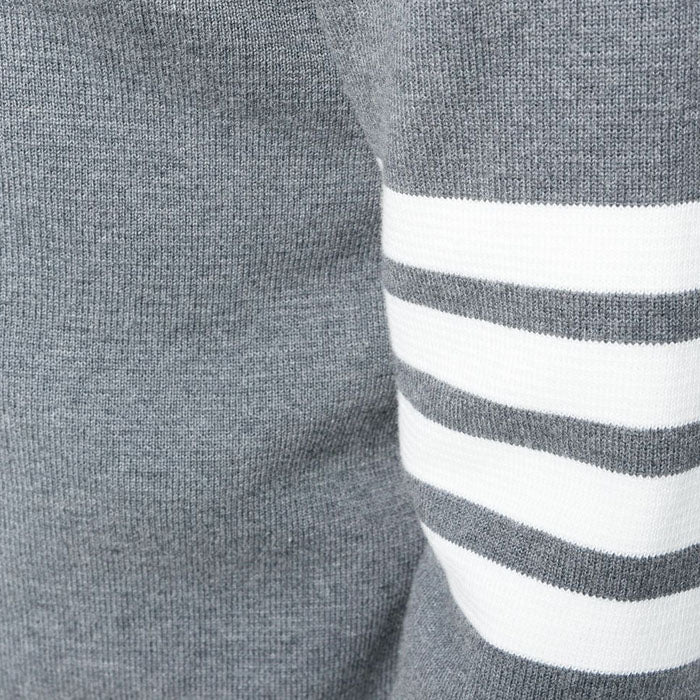 THOM BROWNE Milano Stitch Diagonal Armband Crewneck Sweater Gray MKA202A