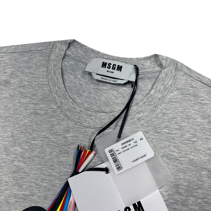 MSGM Brush Logo Short Sleeve T-Shirt Gray Men’s Cotton