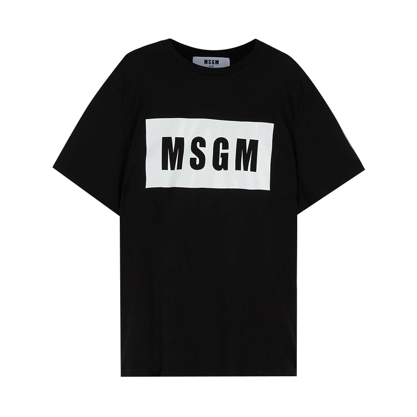MSGM Black Box Logo Short Sleeve T-Shirt