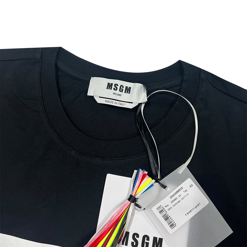 MSGM Black Box Logo Short Sleeve T-Shirt