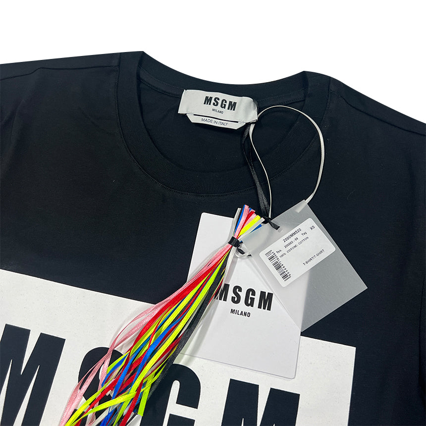 MSGM Black Box Logo Short Sleeve T-Shirt