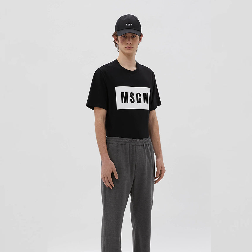 MSGM Black Box Logo Short Sleeve T-Shirt
