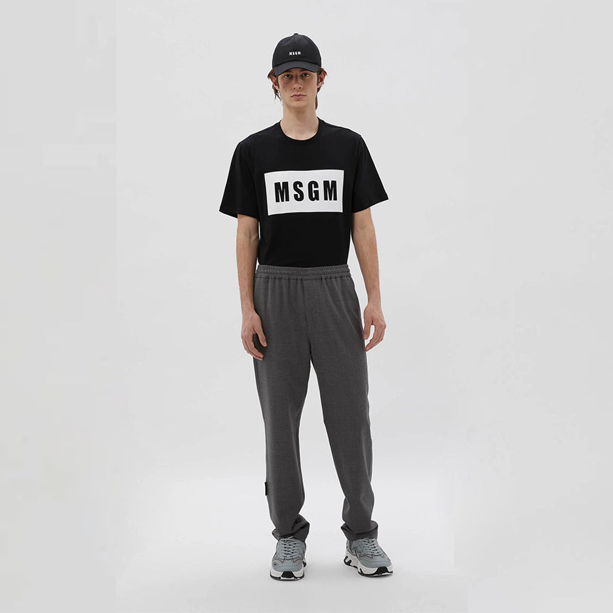 MSGM Black Box Logo Short Sleeve T-Shirt