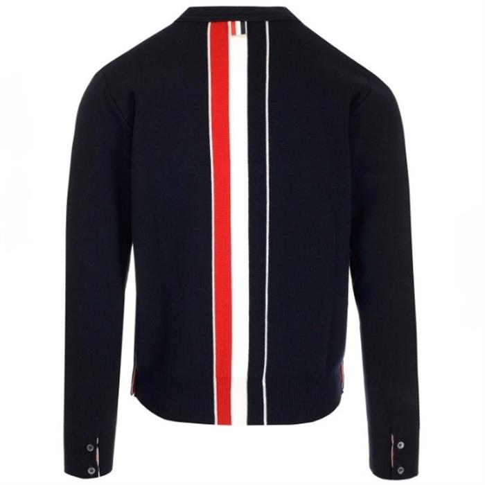 THOM BROWNE Men's Milano Stitch Back 3-Stripe Cardigan MKC324A