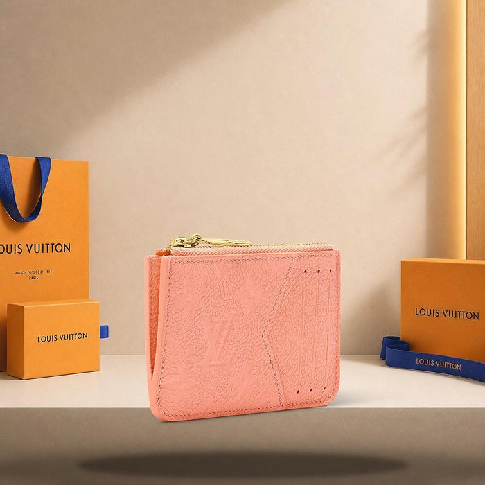 Louis Vuitton Romy Card Holder Peach Leather Card Wallet