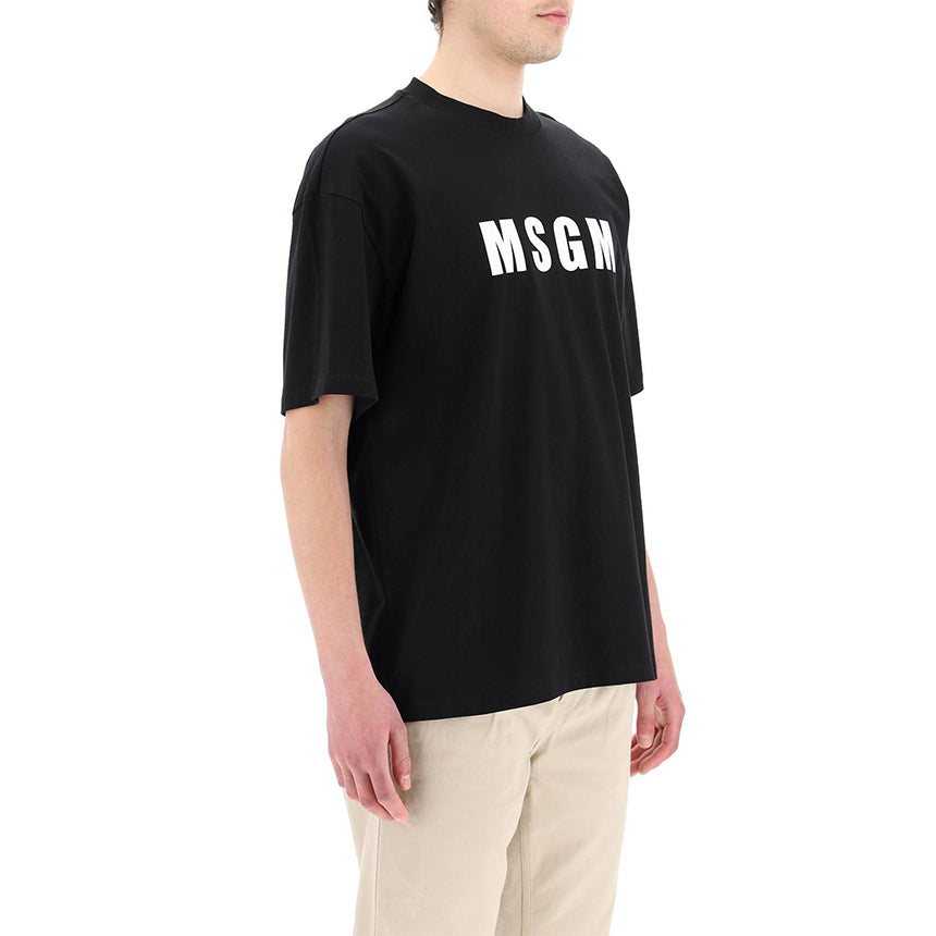 MSGM Black Logo Short Sleeve T-Shirt