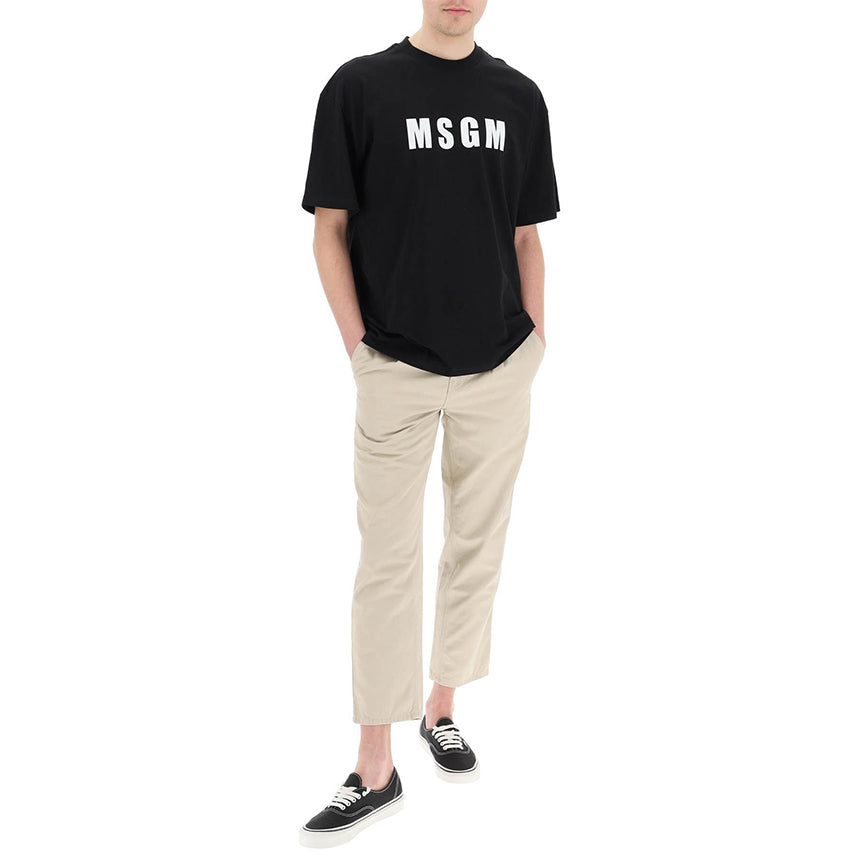 MSGM Black Logo Short Sleeve T-Shirt
