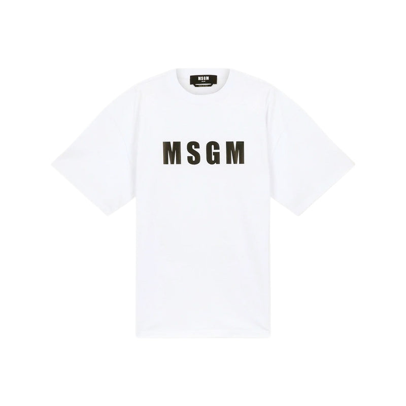 MSGM White Logo Short Sleeve T-Shirt