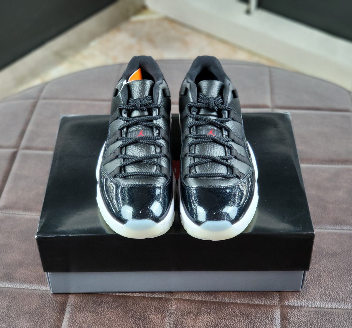 Nike Air Jordan 11 Low Black Red Leather Men’s Low-Top Sneakers