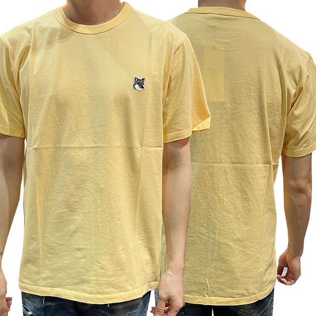 Maison Kitsune Grey Fox Head Short Sleeve T-Shirt Unisex Cotton