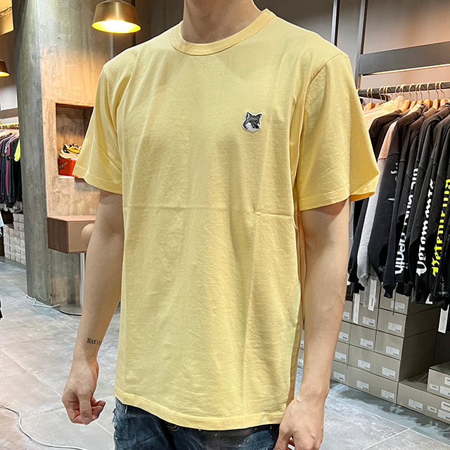 Maison Kitsune Grey Fox Head Short Sleeve T-Shirt Unisex Cotton