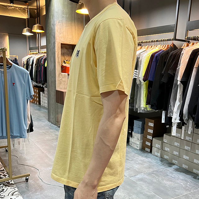 Maison Kitsune Grey Fox Head Short Sleeve T-Shirt Unisex Cotton