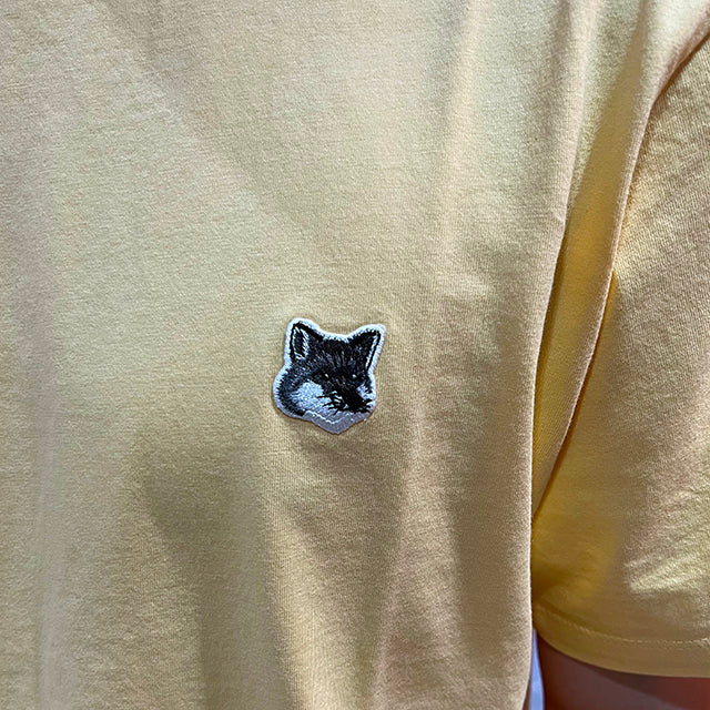 Maison Kitsune Grey Fox Head Short Sleeve T-Shirt Unisex Cotton