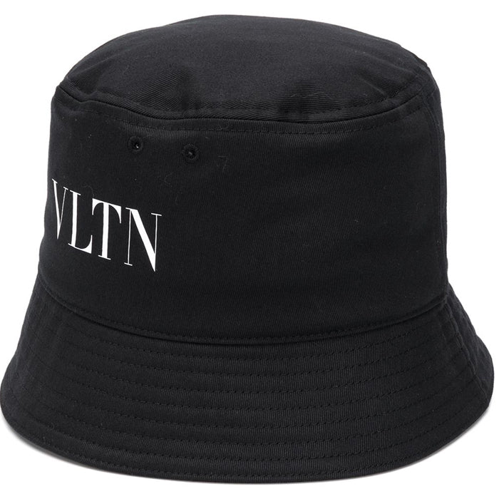 VALENTINO Logo Bucket Hat Men’s Black Cotton XY2HGA11 VLTN