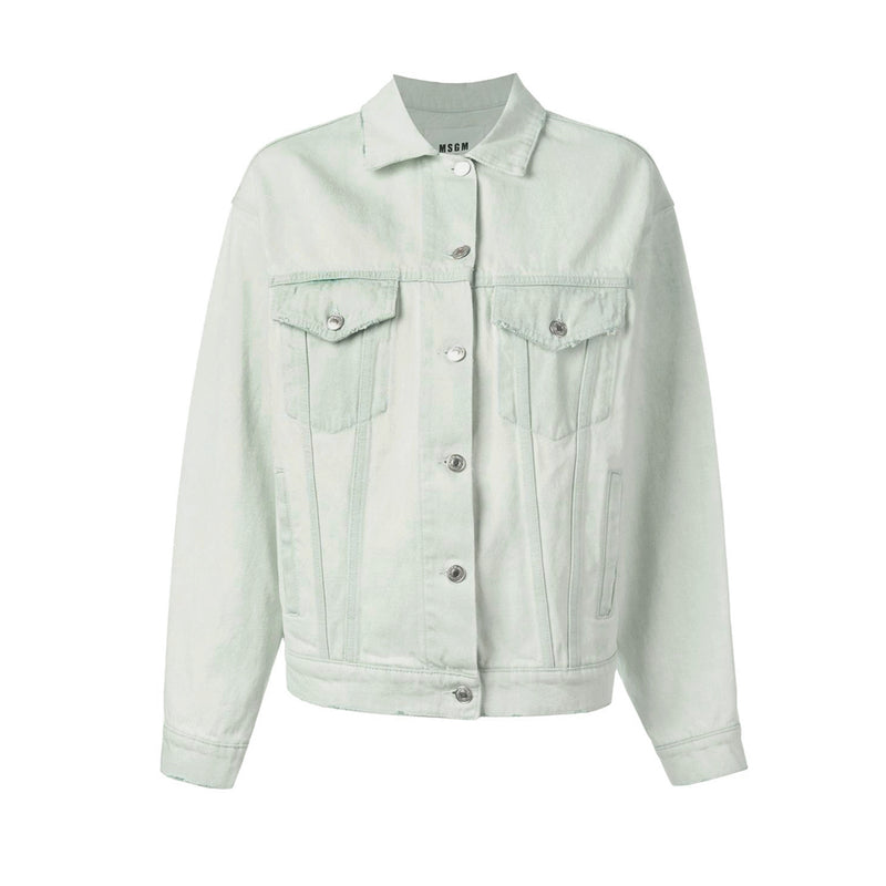 MSGM Back Logo Embroidered Denim Jacket